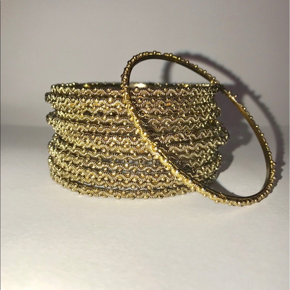13 Gold Bangle Bracelets - Picture 2 of 4